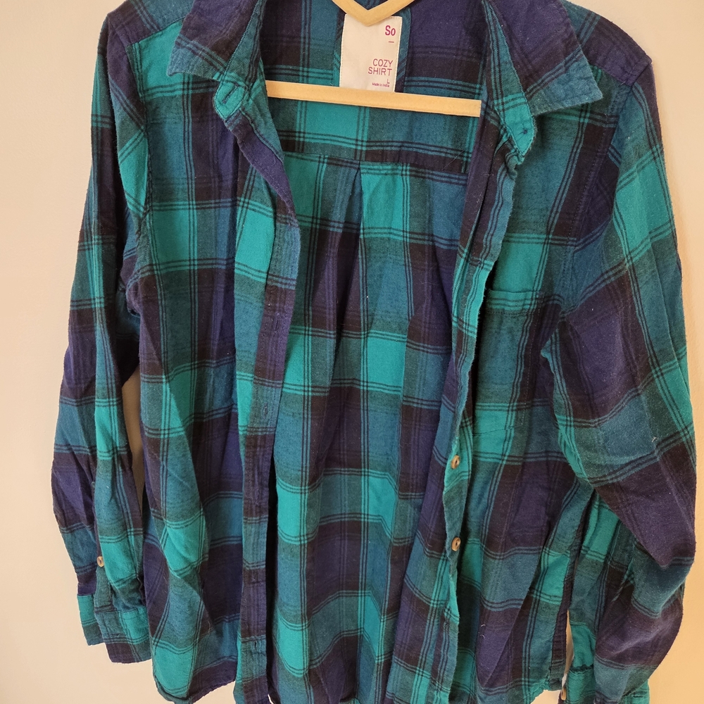 Plaid Button-Up Shirt